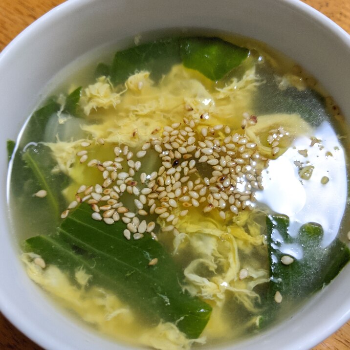 青梗菜と卵の中華スープ